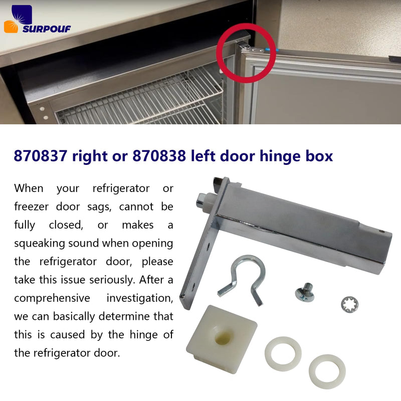2Pack TOP Door Hinge Cartridge Fits for True Both (870837 Right & 870838 Left Side)