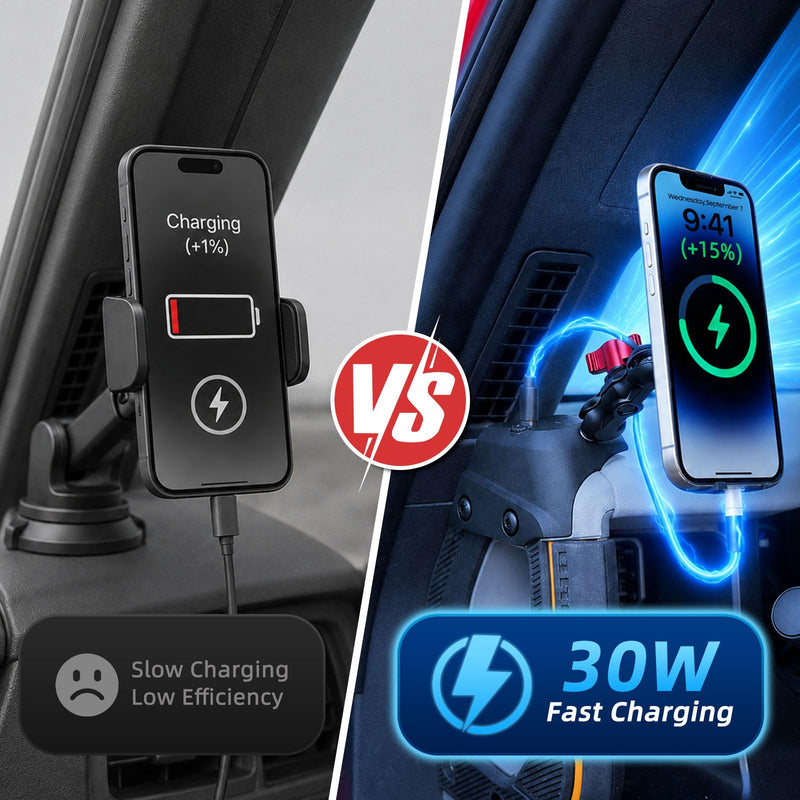 Magnetic Phone Holder with Charging C Port for Ford Bronco 2021 2022 2023 2024 2025 2026, Adjustable Angle 360° Phone Mount for Bronco Accessories (NOT fit for Sport) Magnetic
