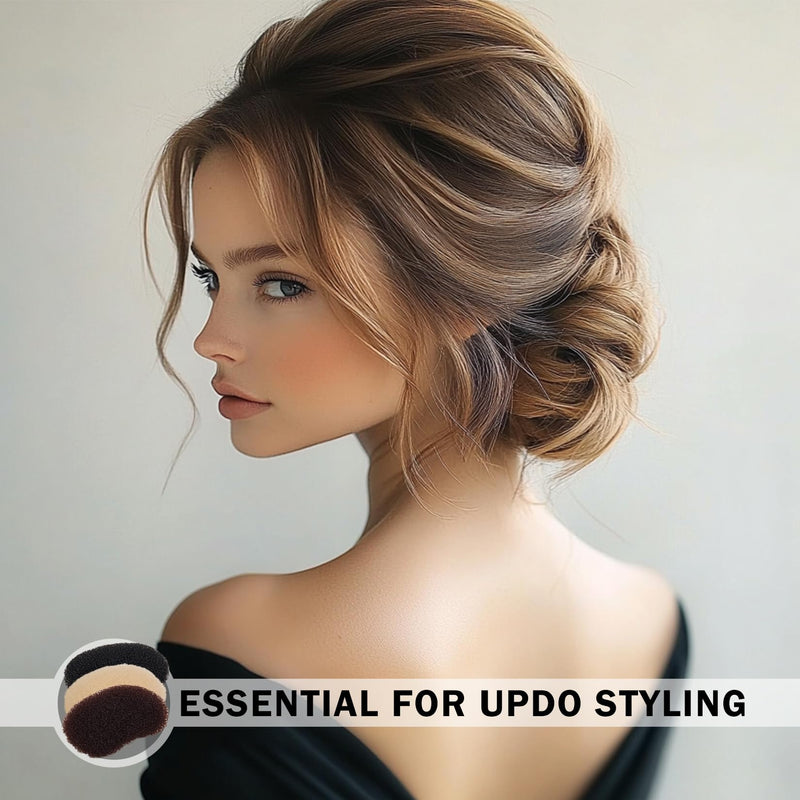  [AUSTRALIA] - 3PCs Volumizing Hair Sponge Inserts with Puff Cushion Clips – Hair Styling Tools for Adding Volume and Fullness for Women and Girls