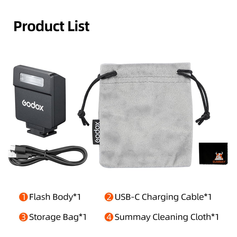 Godox iM22 Mini Flash，5 Flash Power,GN15 Flash Index, Compact And Portable for outdoor photography portrait