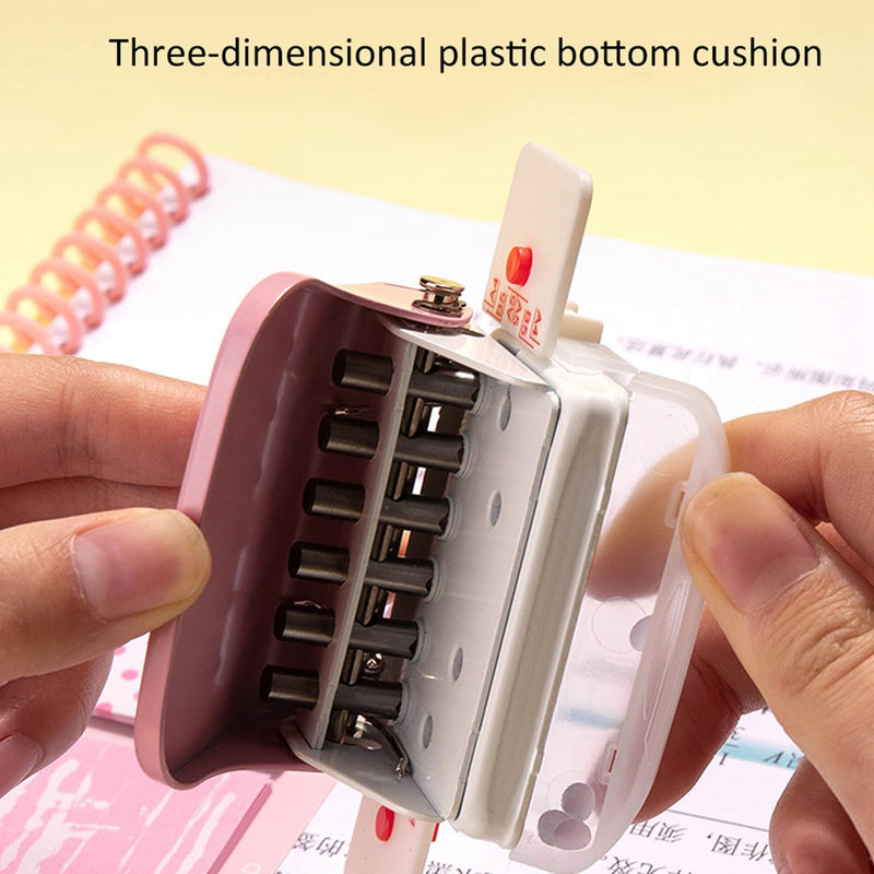 99H9 Hole Puncher, Pink Small Multi Hole Punch, 26Hole 30Hole 20Hole Paper A4 B5 A5 Looseleaf Manual Punching Machine