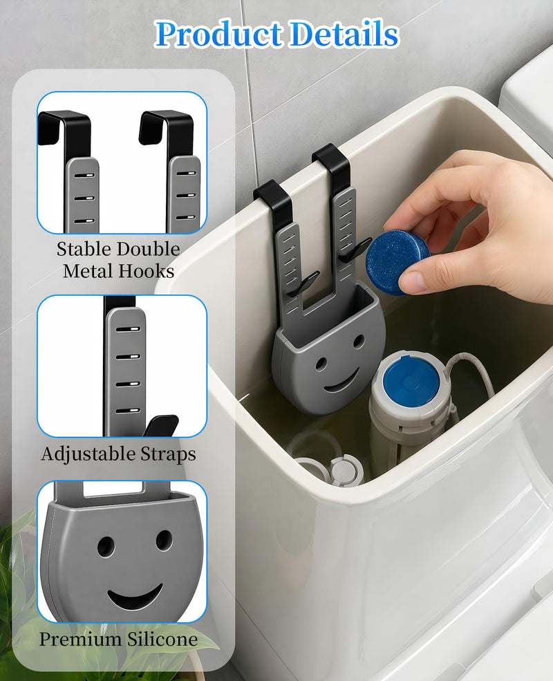 2 PCS Toilet Tank Tablet Holder, Silicone Hanging Toilet Tablet Bowl Holder for Inside Tank