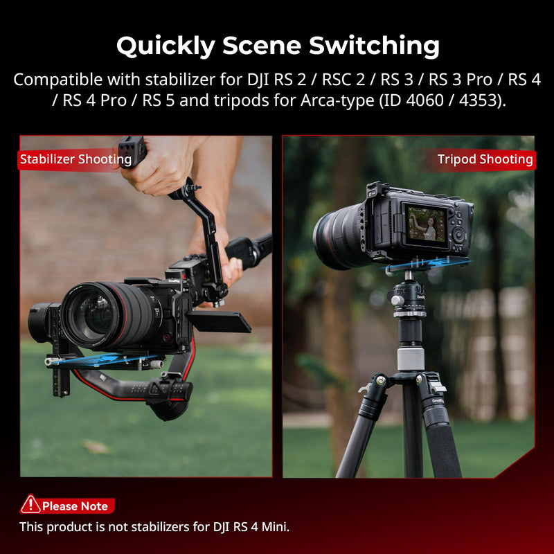 SmallRig R6 V HawkLock Quick Release Cage for Canon R6V, Aluminum Alloy Full Camera Cage, Quick Release Plate for Arca & Cold Shoe Mount & NATO Rails, for DJI RS Stabilizer - 6372 Basic Cage