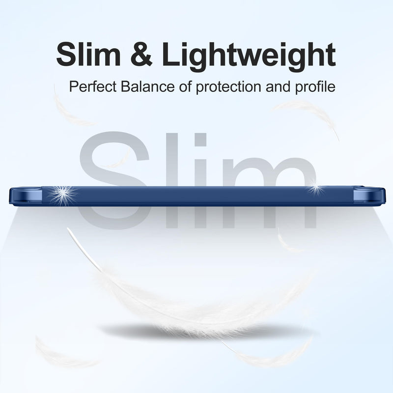 for iPad Air 11 Inch Case (M4/M3/M2) with Screen Protector | Slim Trifold Stand Protective Cover with Translucent Back for iPad Air 11 Case (2026/2025/2024), Auto Sleep/Wake, NavyBlue