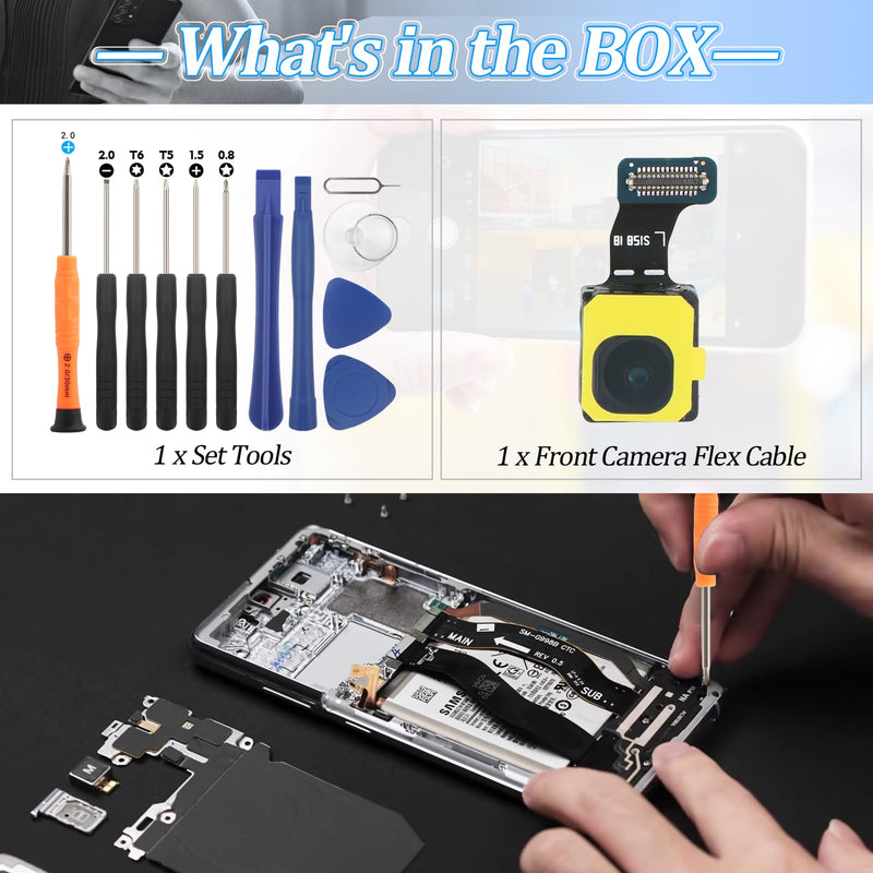 for Samsung Galaxy S25 Ultra 5G/S25+ Front Camera Replacement | S938U S936 Main Facing Front Camera with Flex Cables Repair with Tools