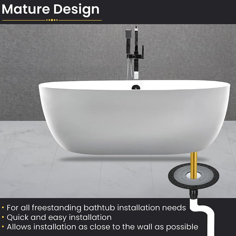 FERUERW Freestanding Bathtub Drain, Freestanding Tub Drain Rough-in Kit | Easy Freestanding Bathtub Drain Mounting Kit with ABS Plastic Adapter and Brass Liner