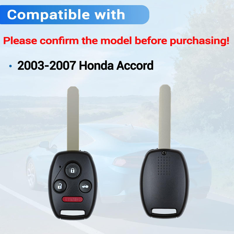 Key Fob Fits for Honda Accord 2003 2004 2005 2006 2007 OUCG8D-380H-A, 2Pcs | Car Keyless Entry Remote Control