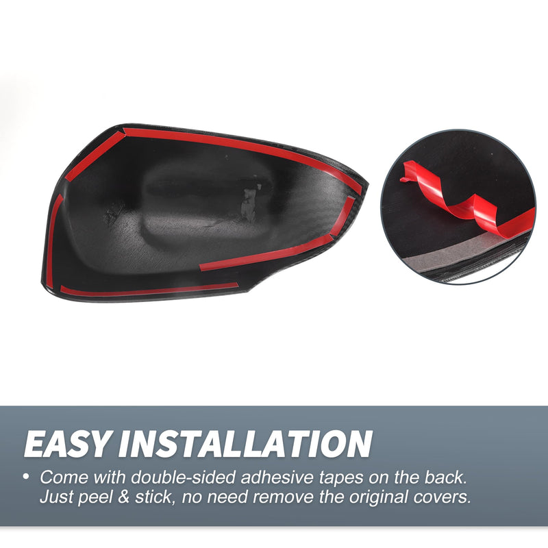 X AUTOHAUX Set Car Rear View Driver Passenger Side Mirror Cover Cap Overlay Black Carbon Fiber for Toyota Corolla 2014-2018 Mirror Guard Covers Exterior Trims