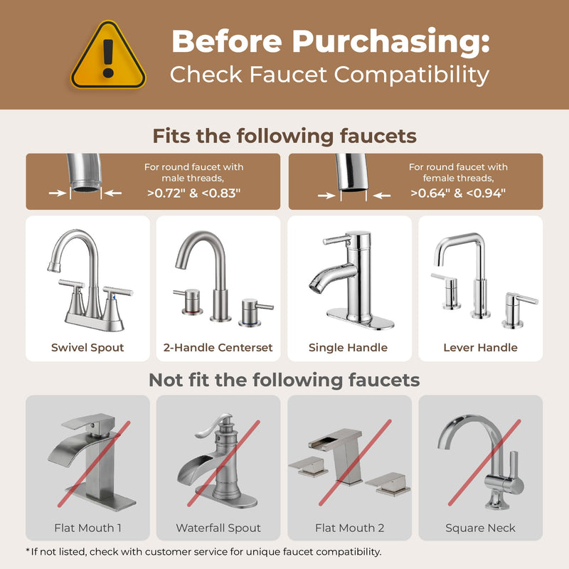 Waterdrop BFT1 Skincare Bathroom Sink Filter, Water Filter for Sink Faucet, 0.000001 mm, Reduces 99.9% Chlorine, Skin Redness & Scale Control, Water Softner, NSF Certified (1 Filter Included) Rose Gold-BFT1
