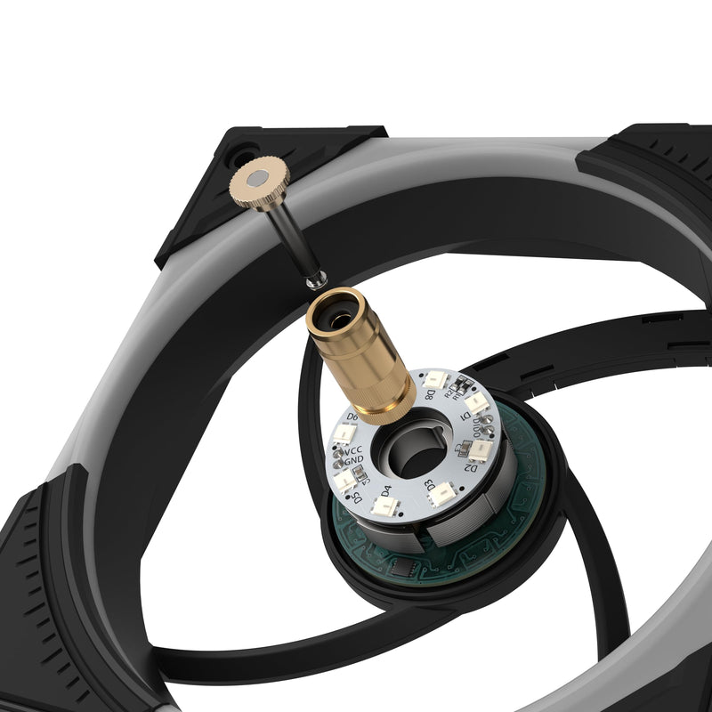 ASUS ROG Eurux GR120 ARGB Reverse PWM Fan Single Pack 120mm PWM, 2200RPM, Patented Daisy-Chain, Custom Lighting Effects