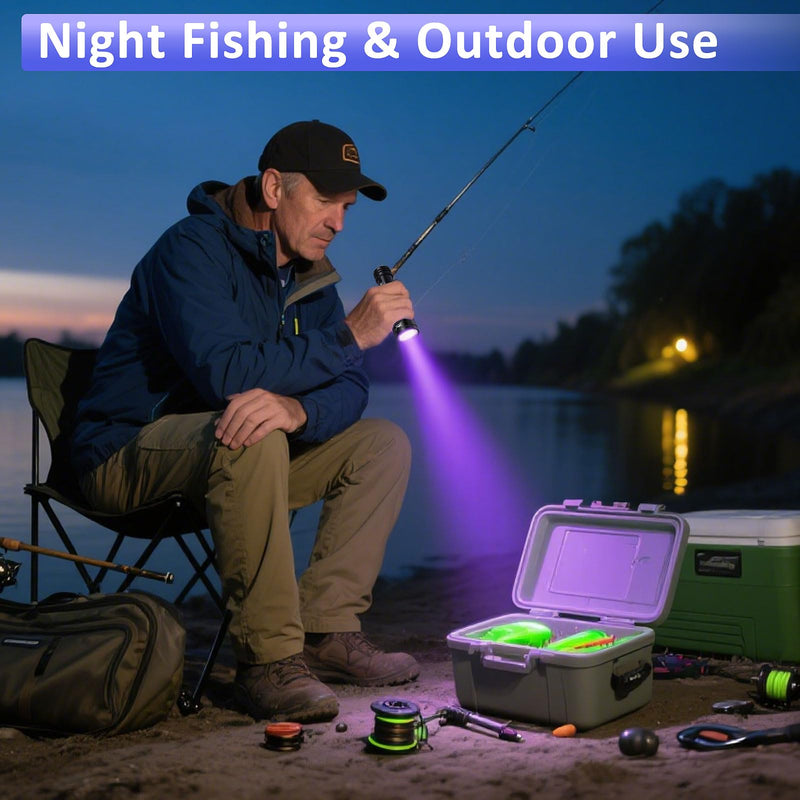 WINDFIRE Dive Light, 395 nm UV Scuba Flashlight, Waterproof Black Light Flashlight with Power Indicator for Scuba Diving, Underwater Fluorescence & Pet Urine Detection TS08_Purple Light