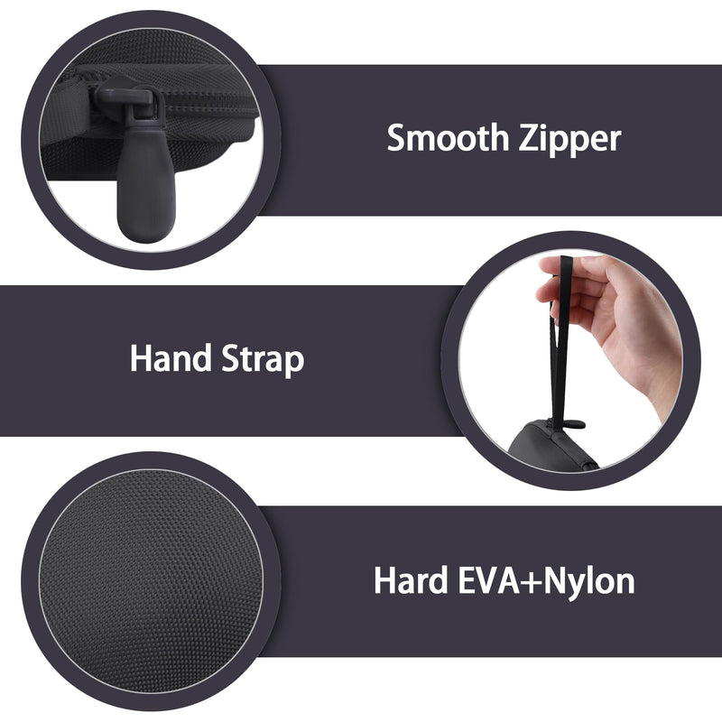 Hard Case for Logitech Signature Comfort Plus M850 L Mouse, Black | Hard EVA Shell with Anti-Shock Bubble Pad and Soft Lining Protects from Bumps and Scratches. Hand Strap Ensures Easy Carrying Black Case
