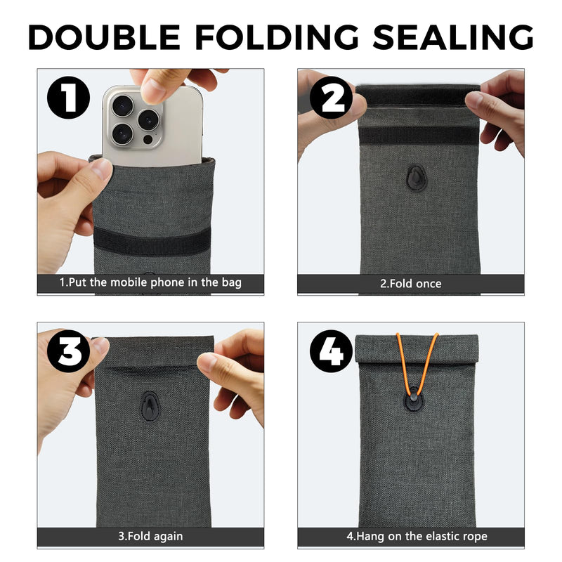 Faraday Bags for Phones 2 Pack Go Dark Bags for Cell Phones, Signal Blocking Case, RFID Blocking Pouch for Privacy Protection