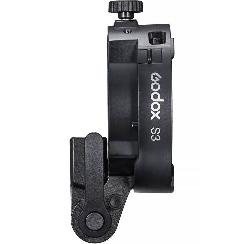 Godox Flash S3 Speedlite Bracket for On-Camera Flash, Adjustable Flash Mount with Bowens Mount Modifier Support for Softboxes and Reflectors, Lightweight Durable Design