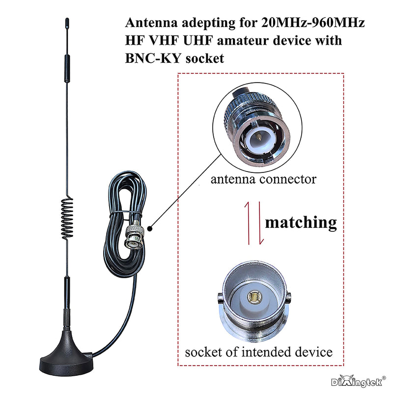 2-Pack VHF UHF BNC Magnetic Amateur Radio Scanner Antenna | 45mm Magnetic Base, Compatible with CB Radio Police Scanner, Two Way Radio Mobile Scanner, 3-meter Cable Spring Antenna 2-pack 3-meter 45mm base Spring Antenna