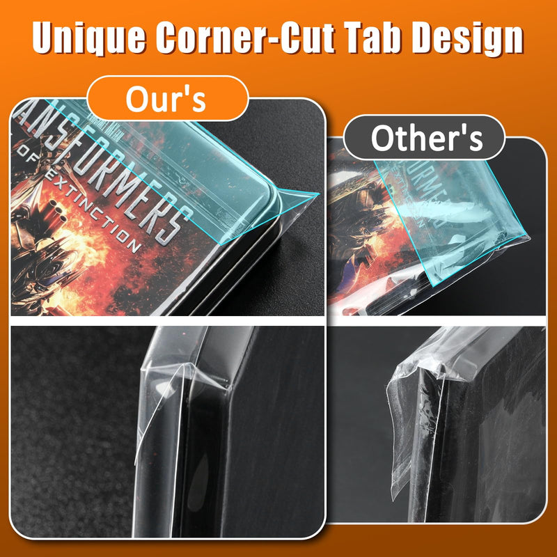 14 mm Blu-Ray Resealable Sleeves, Steelbook Protective Sleeves- Compatible with Blu-Ray, and HD-DVD, Pack of 100