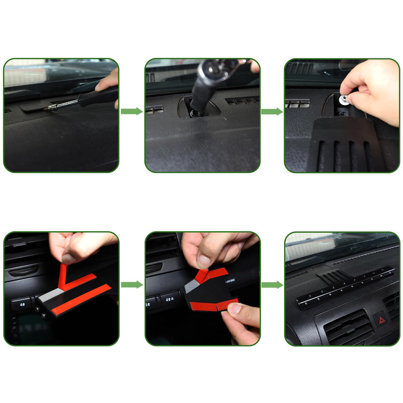 PIUGILH Car Instrument Panel Track Mobile Phone Holder Trim for Hummer H3 2005-2009 Central Control Air Vent Multifunctional Mobile Phone Holder,Black,1PCS