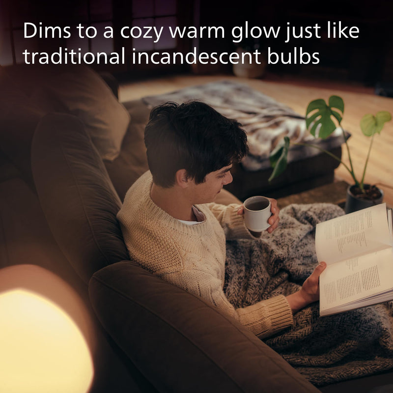 Philips LED 100W A19 8-Pack Ultra Definition (2700K) 1500 Lumen (11.5W = 100W) Dimmable Frosted Flicker-Free Light Bulbs Soft White (2700k) 4 Pack