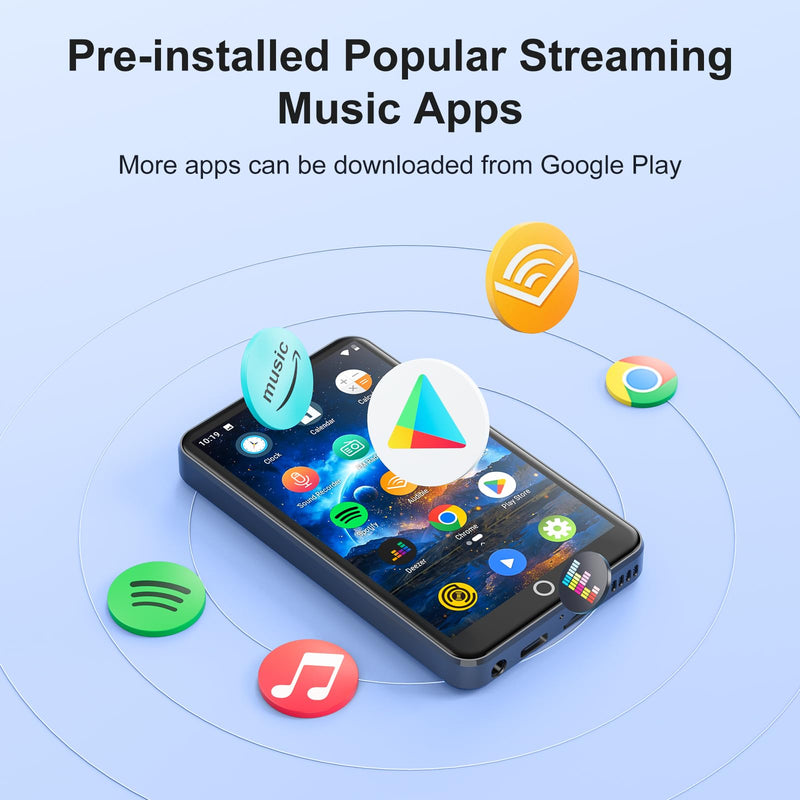 MECHEN Android MP3 Player 4" Touchscreen Bluetooth WiFi Gray | Android 9 OS, 2GB RAM+16GB ROM, Speaker, Spotify/Amazon Music/Audible, Google Play Store for Apps
