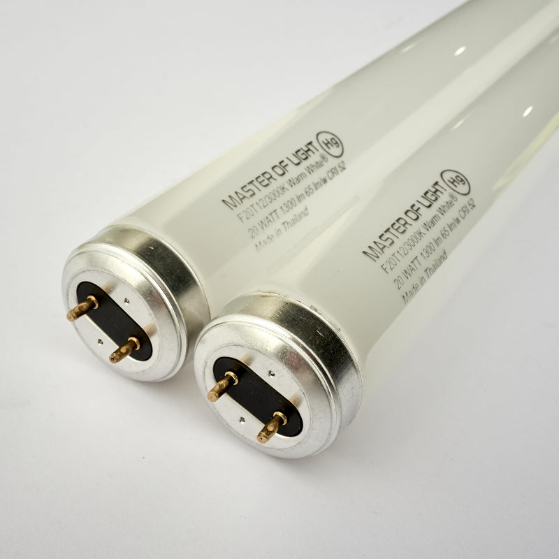 F20T12/WW 24" 20W 3000K Warm White T12 2-Pack | Replaces F20T12KB/ECO, F20T12/SPX30, F20T12/DSW/RP. 24" 20W 3000K Warm White T12 tube for kitchens & living areas