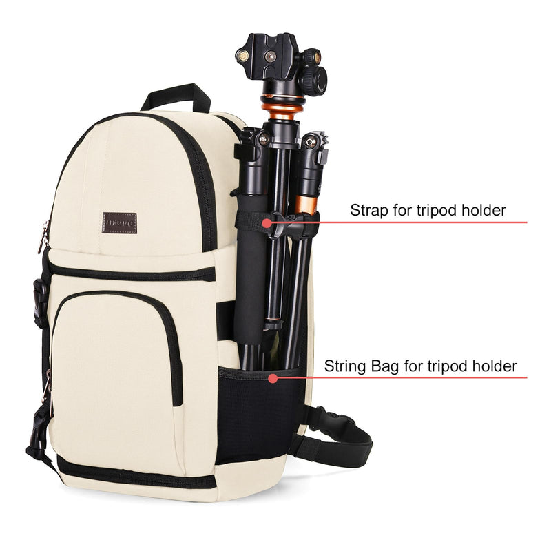 MOSISO Camera Sling Bag, DSLR/SLR/Mirrorless Camera Case Camera Backpack | Shockproof Photography Bag with Tripod Holder&Removable Modular Inserts Compatible with Canon/Nikon/Sony/Fuji, Beige