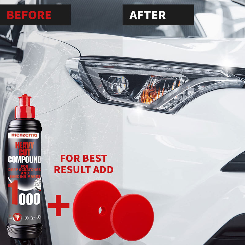 menzerna "Heavy Cut Compound 1000" I Abrasive Polishing Compound for Deep Scratches, Sanding Marks, Swirls & Holograms I Buffing and Polishing Compound for Scratch Repair I Silicone Free I 8 fl oz. US