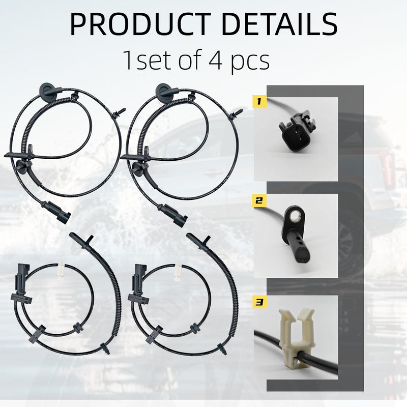 YOSTIPARTS Wheel Speed Sensor ABS Compatible with 12-16 Enclave 09-16 Traverse 07-16 Acadia 07-10 Outlook 3.6L 22739728 22951116 10391044 20883057 10390115 10390115 25832011 2-pc Front + 2-pc Rear