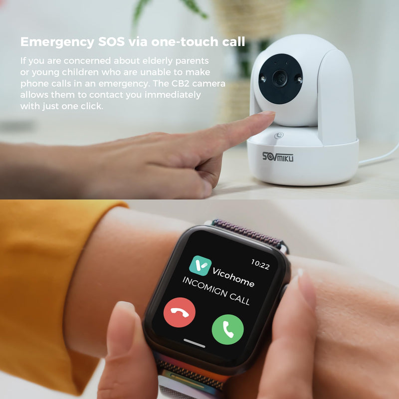 Vicohome 2K AI Tracking Security Camera & Video Doorbell for Home, Pet Indoor Camera,Baby Monitor,360° View Pan/Tilt Cam,Two Way Audio,Night Vision,Easy to Setup,2.4G WiFi,180 Days Exchange Policy