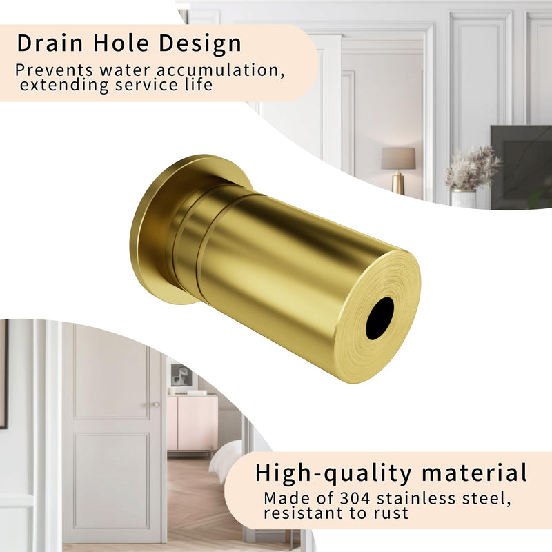 TOGU Door Latch Dust Protector,SUS304 Stainless Steel Dust-Proof Security Lock Inserts,Flush Bolt Dust Proof Door Strike for French Doors,Composite Doors,Wood Doors,Satin Gold Finish,5 Packs 14mm-5pcs Satin Gold