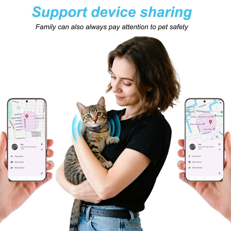 Google Cat GPS Tracker Collar (Android Only) Smart Cat Activity Tracker | Certified Mini Pet Finder Tag, Anti-Lost, No Subscription, Works for Pets, Vehicles & Items – 1 Pack Black