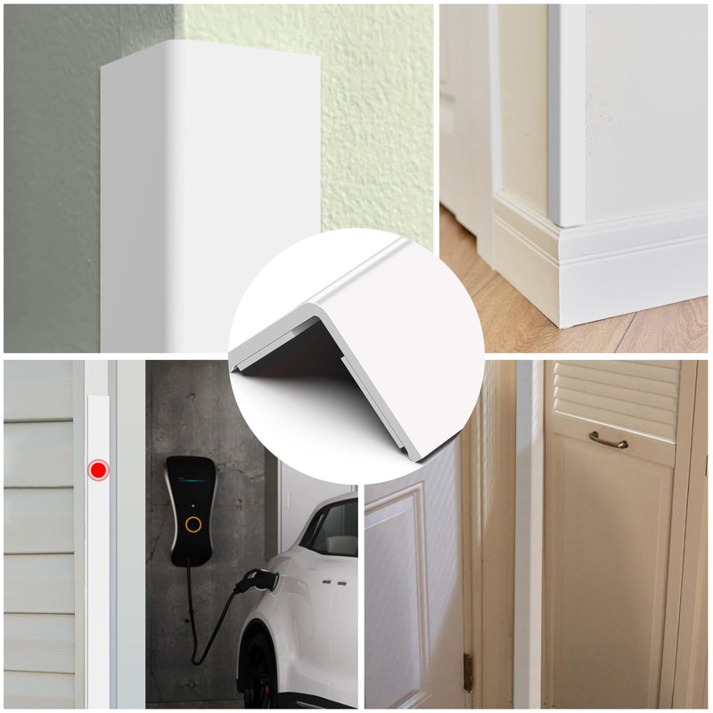 ‎Frychee Wall Corner Protector, Walls Edge Protector，Self-Adhesive Wall Corner Guards,PVC Double Side Edge Protector， Furniture Stairs Guard (2, 2.5x90cm/0.98x35.4in) 0.98inx35.4in White