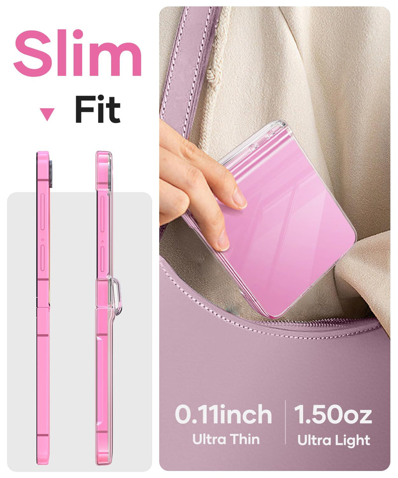 Vihibii for Samsung Galaxy Z Flip 8 Case with Hinge Protection, Clear | Non-Yellowing, Outer Screen Protector, Shockproof, Anti-Slip, Full Body Protective, Durable, Transparent, Slim, Transparent