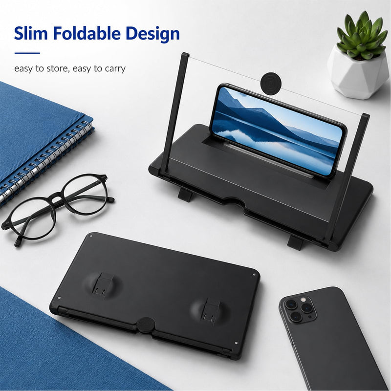 12inch 3D HD Phone Screen Magnifier | Foldable Mobile Phone Holde Phone Magnifier Screen,for Watching Movies, Videos, Games and Reading,Compatible with All Phones