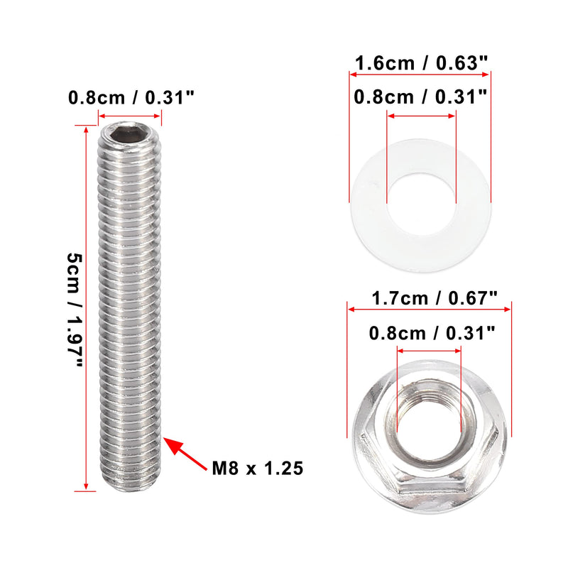 X AUTOHAUX 10pcs Stainless Steel Exhaust Manifold Bolt Stud Hardware for Honda for Acura B C D F H K Series Engines