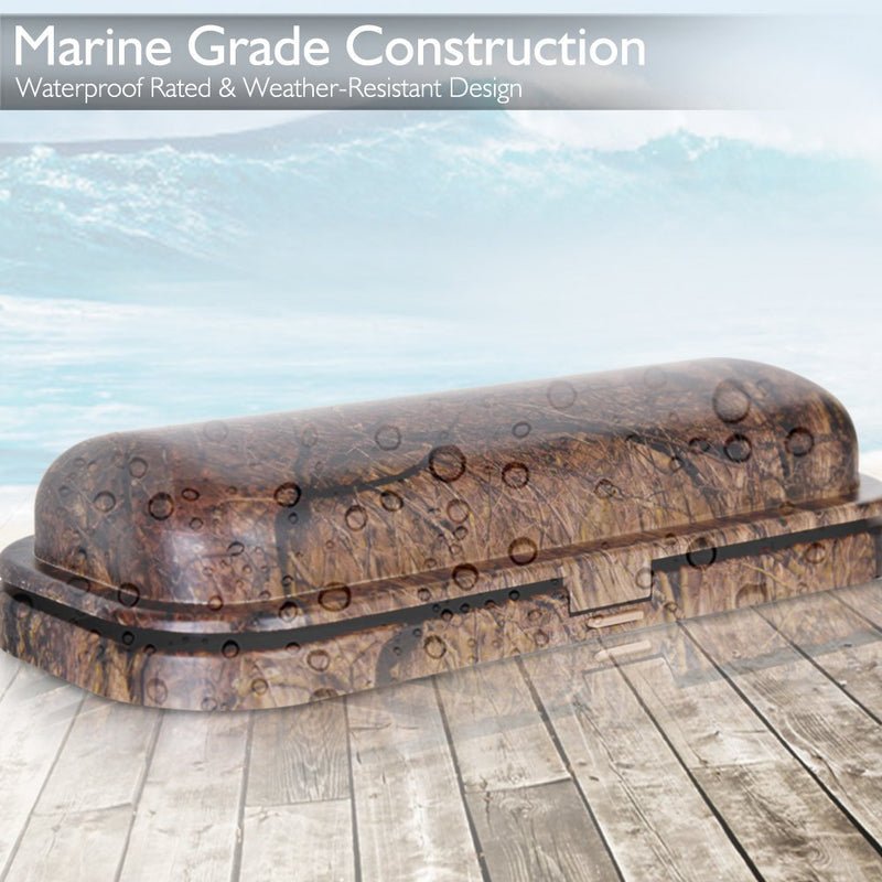 Pyle Water Resistant Marine Stereo Cover - Heavy Duty Boat Radio Protector Shield with Flip-up Door & Spring Loaded Release - Universal Size Compatible with Single DIN Radios - PLMRDKC1