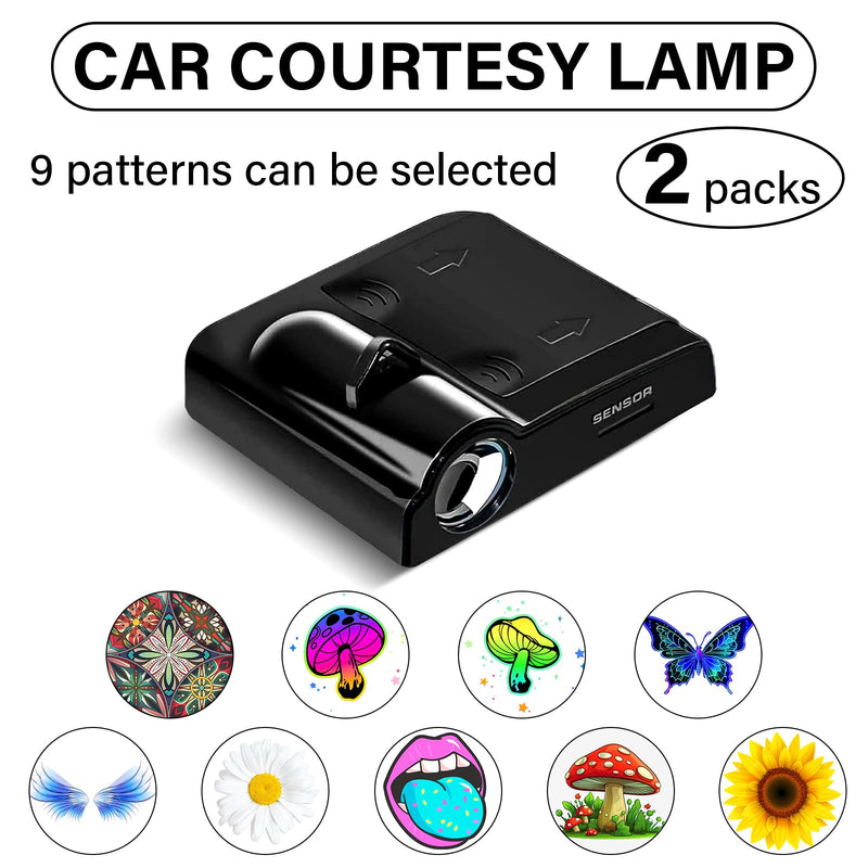 Car Door Lights Projector, 2PCS Butterfly Car Door Projector Lights Universal Welcome Courtesy Ghost Shadow Lamp Fit for All Car Models Butterfly