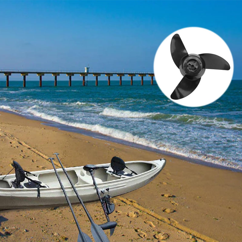 8.6in 3-Blade Marine Propeller Kit Plastic Outboard Propeller Boat Engine Propeller Electric Thruster Trolling Motor Parts for 28lb/36lb/46lb Outboard,for 12V/24V Motor