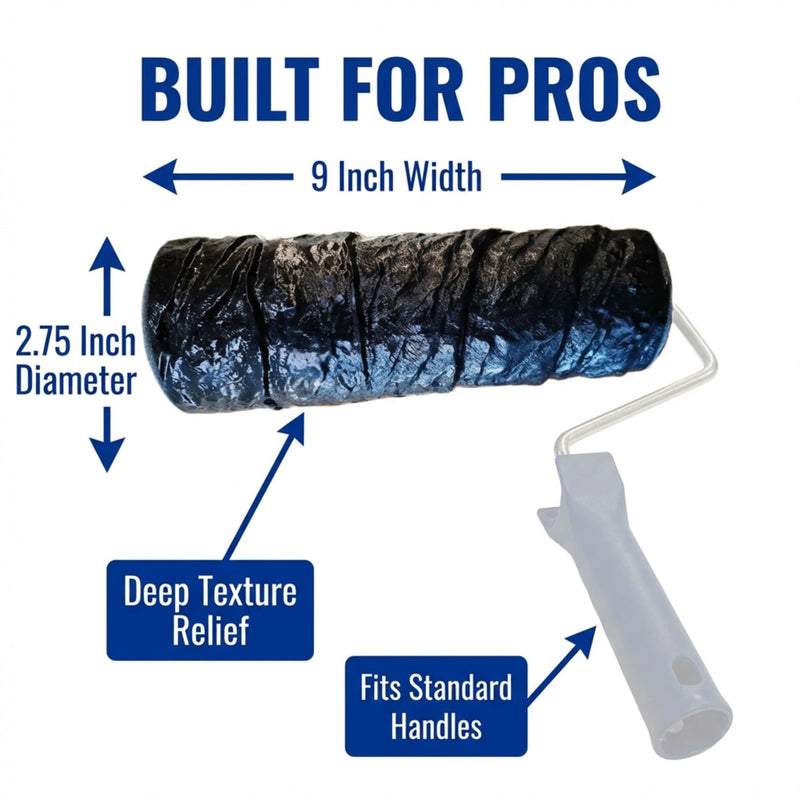 Best Italian Slate Stamp Roller, Concrete Stamping Texture Roller & Masonry Form. This 9",1/8" x 2,3/4", Slate Concrete Roller, Offers Beautiful Designs for Driveways, Patios, Walls, Walkways, & More