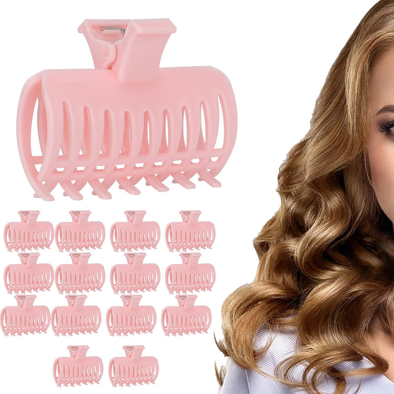 15Pcs/Set Curler Clip Hair Roller Fixing Clamp For Thin Hair, Hair Claws Clips For Hair, Matte Claw Clips, Neutral Hair Clips
