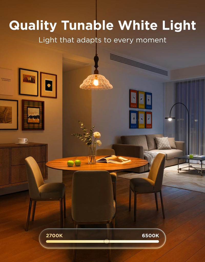 Govee Smart Light Bulbs, Color Changing Light Bulb, Work with Alexa and Google Assistant, 16 Million Colors RGBWW, WiFi & Bluetooth LED Light Bulbs, Music Sync, A19, 800 Lumens, 4 Pack
