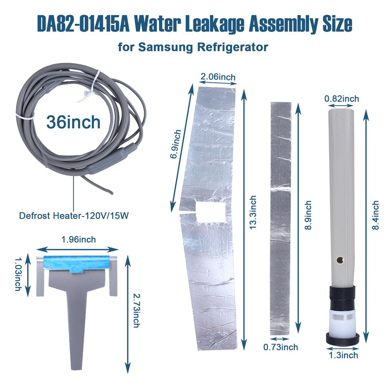 DA82-01415A Water Leak Repair Service Kit Replacement for Samsung Refrigerator Water Leakage Secondary Heater and Moisture Kit Part# AP5957964 PS10058968 - with Instruction