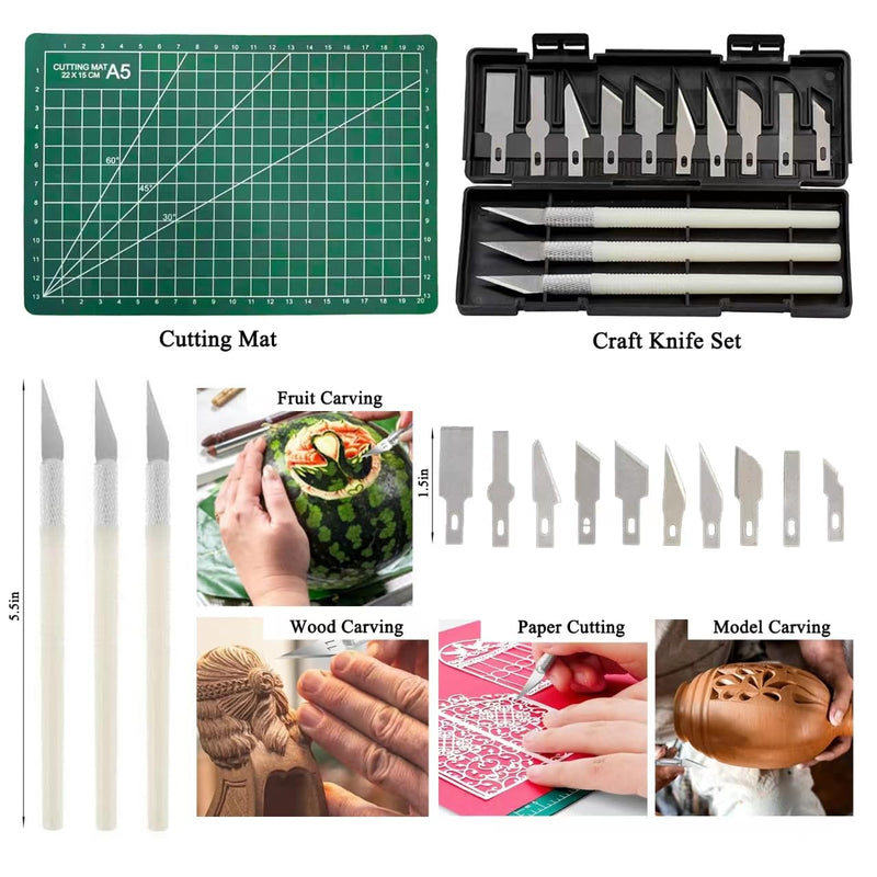 49Pcs 3D Printer Accessories Kit, 3D Printing Tools Set Includes Nozzle Cleaning Kit, Deburring Tools, Needle Files, Removal Tools, Craft Knife, Tweezers, Cutting Mat for 3D Prints Finishing 49 Pcs