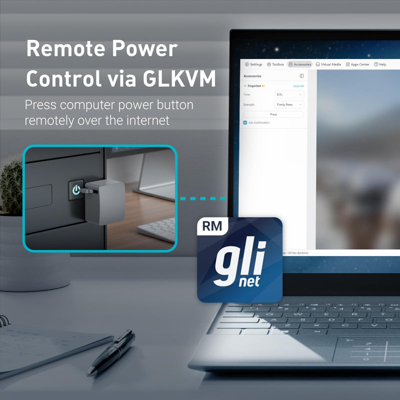 Fingerbot - Remote PC Power Control, Comet (GL-RM1) Compatible, Simple Setup, Adapted KVM Switches