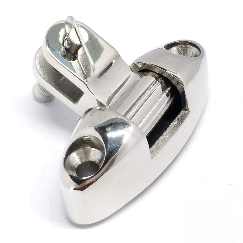 NRC&XRC Pair of Marine Grade 316 Stainless Steel Boat Bimini Top Deck Hinge Swivel Mount with Removable Pin