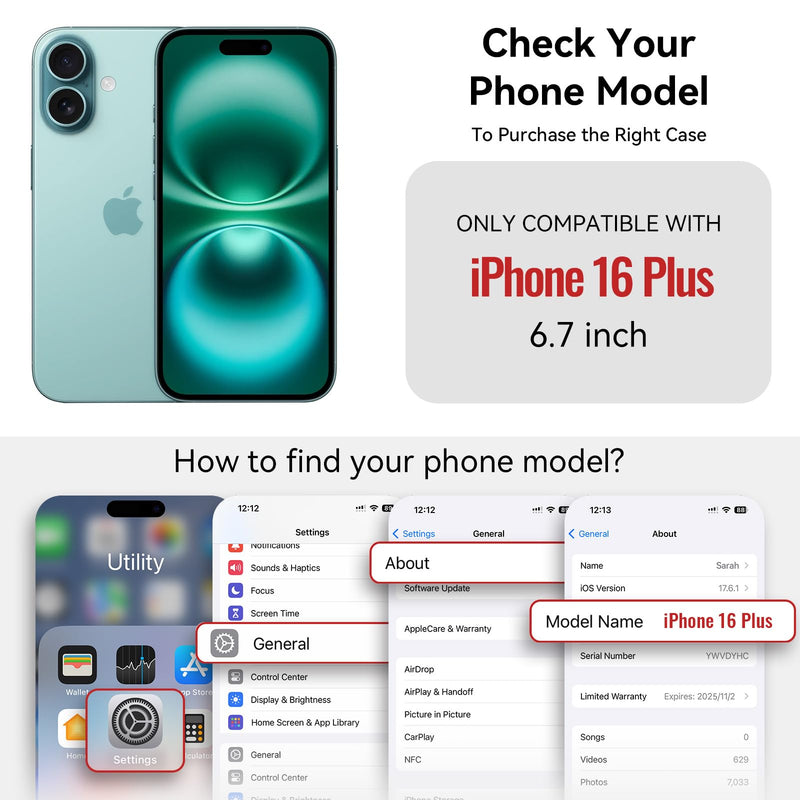 for iPhone 16 Plus - Phone Case Wallet Magnetic Detachable, Purple | Compatible with Magsafe, RFID Blocking Card Holder, Zipper Pocket, Wristlet, Durable PU Leather, Magnet Flip, for Women Men Deep Purple