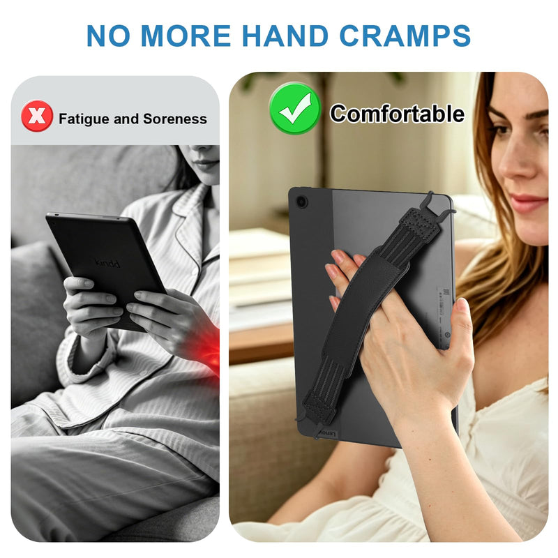 HoYiXi Universal Soft Elastic Hand Strap for 9-11'' eReaders & Fire Tablet, Compatible with Fire HD 10/iPad 9.7 /iPad mini/Galaxy Tab A8 A9/Huawei,Hand Strap Finger Grip Holder,Black 9-11 inch Black