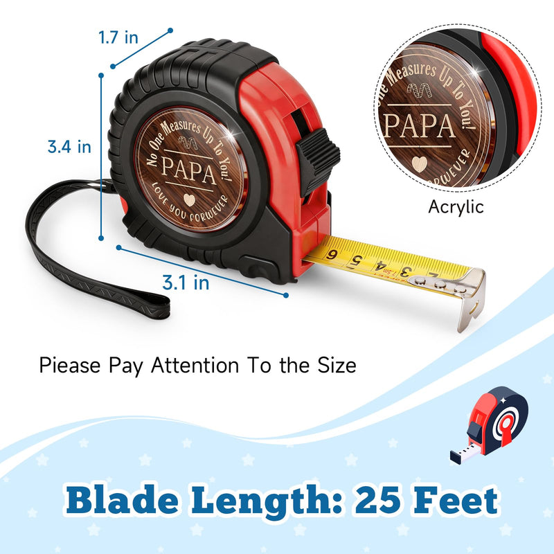 Papa Gifts for Grandpa Fathers Day Birthday Gift Ideas, Best Papa Gifts from Grandkids Granddaughter Grandson, Carpenter Gifts for Grandfather Grandparents Abuelo Grandad, Tape Measure 25 FT Tools