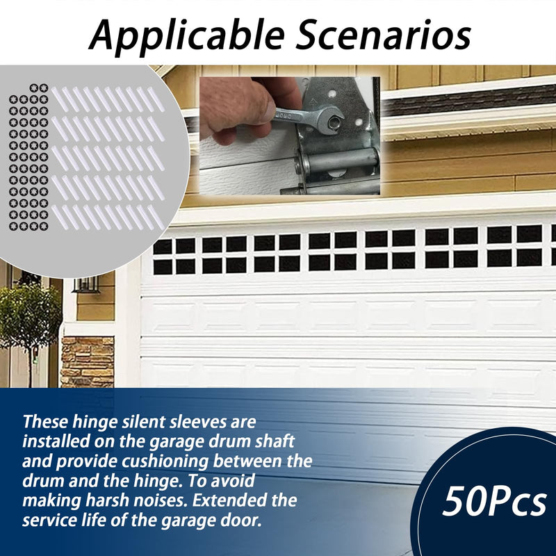 XTPTFABS Garage Door Hinge Quiet Roller Sleeves Shaft gaskets Compatible with New Rollers or Stems (ID-11mm; OD-11.90mm; L-80mm)