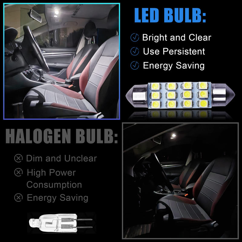 Car Led Bulb, Led Combination Set of 24 Sets, Used for Car Interior/Indoor Map Dome/ Trunk / License Lights, Etc. (White) white
