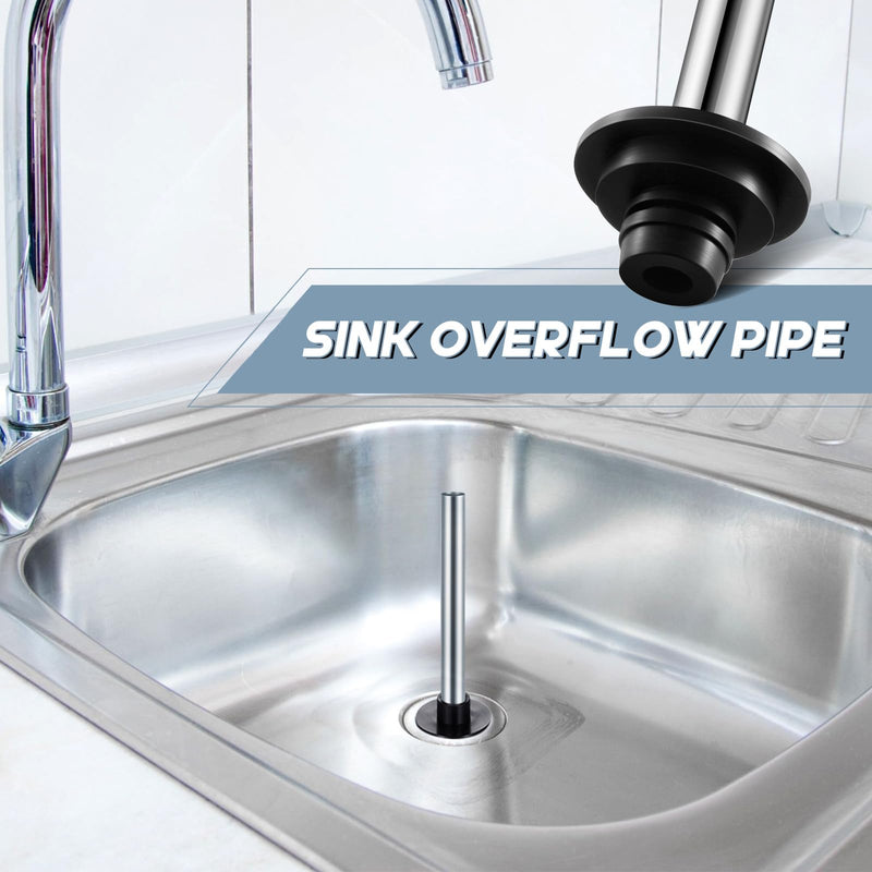 Tandefio 4 Pcs Universal Sink Overflow Pipe Stainless Steel Sink Stopper Strainer Pipe Overflow Plug Bathroom Pipes Fittings for Commercial 1", 1-1/4", 1-1/2" Drain